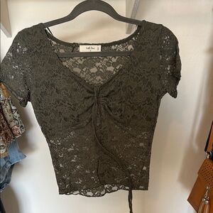 Wild Fable Olive Lace Top